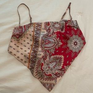 Vestique Bandana Print Silk Scarf First Rodeo Top Size Medium NWT